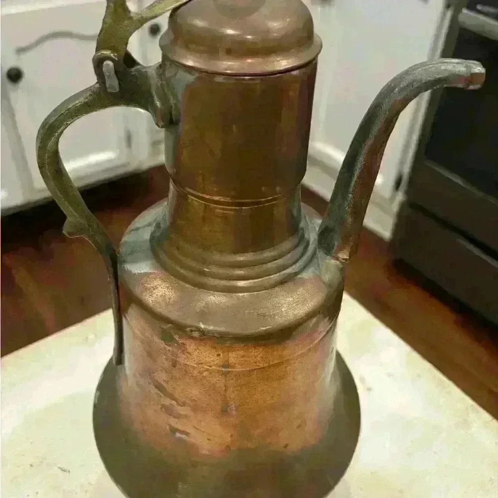 Persian brass copper tea or water Lidded kettle antique authentic